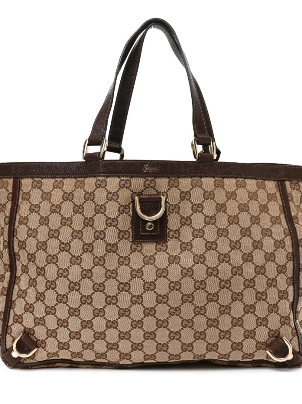 Vintage Gucci Beige and Brown GG Canvas Tote